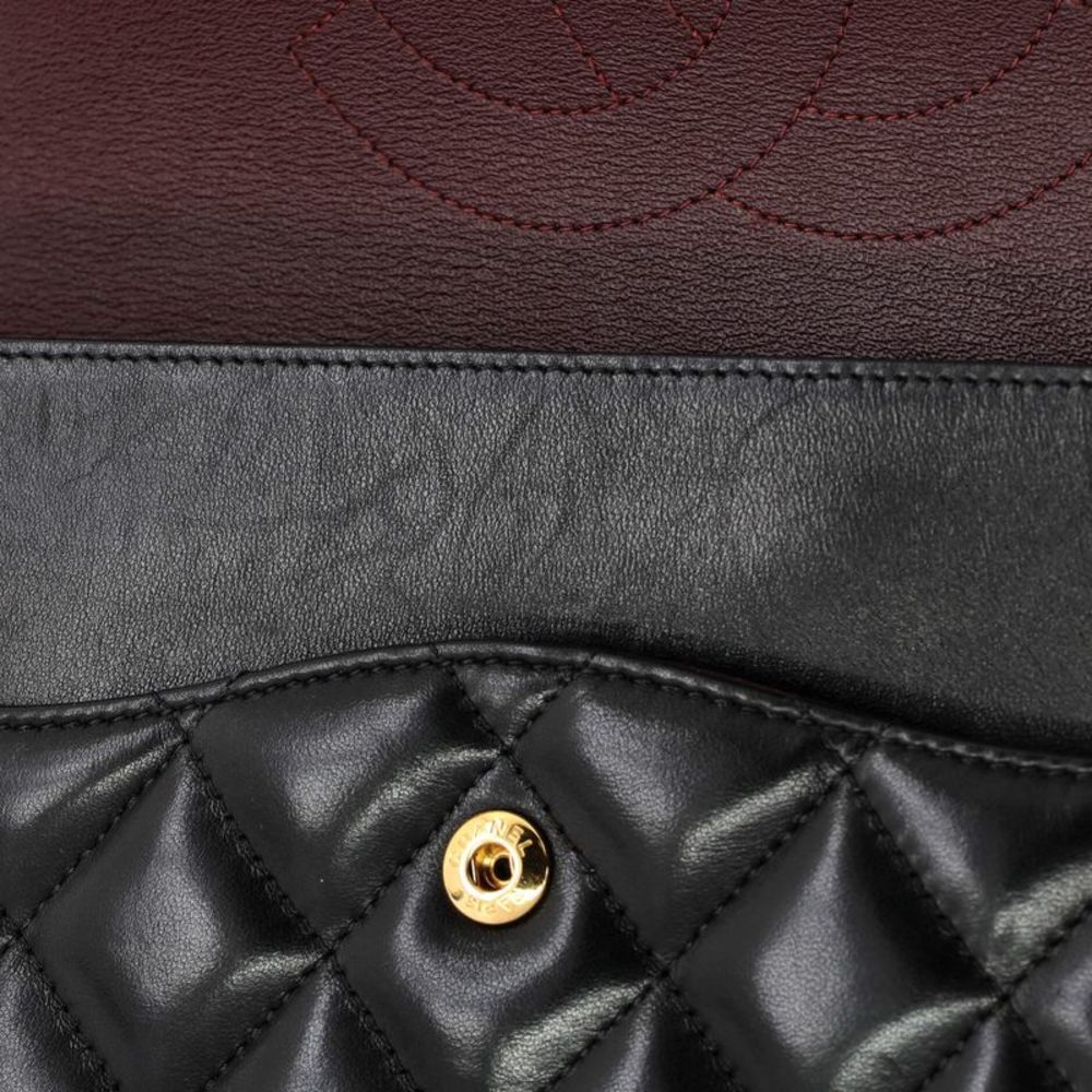Chanel Classic Double Flap Bag Quilted Lambskin Jumbo Black - Picture 9 of 10